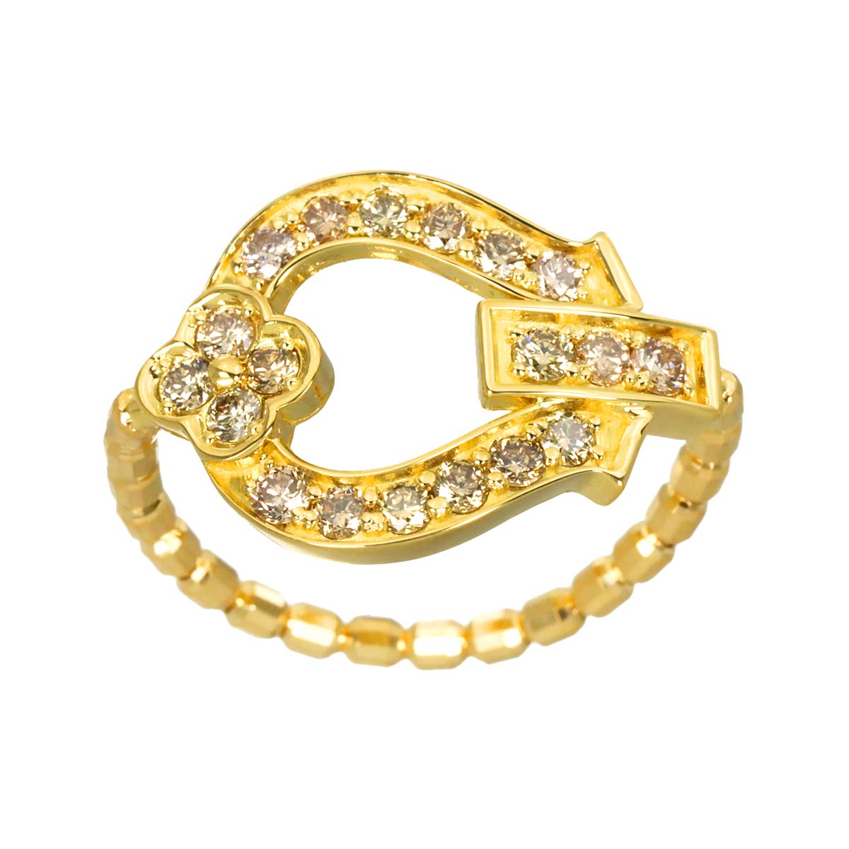 Diamond 0.50ct Ring 18K YG Yellow Gold 750 size4.75-5(US)