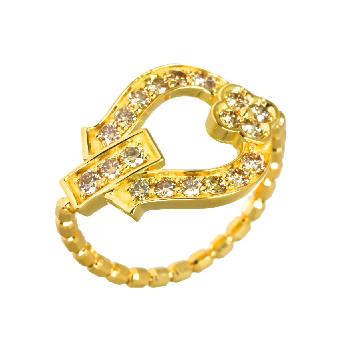 Diamond 0.50ct Ring 18K YG Yellow Gold 750 size4.75-5(US)