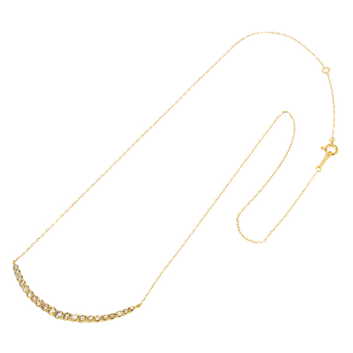 Diamond 1.03ct Necklace 18K YG Yellow Gold 750