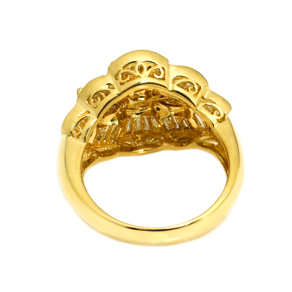 Diamond 2.30ct Ring 18K YG Yellow Gold 750 Size6-6.25(US)