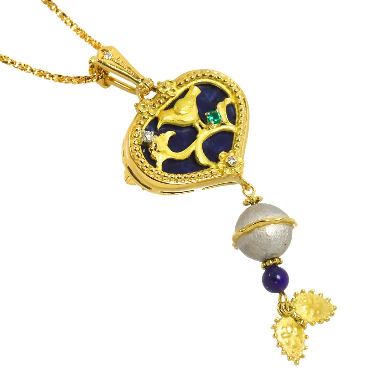 Multi Stone Necklace Pt 18K YG 750