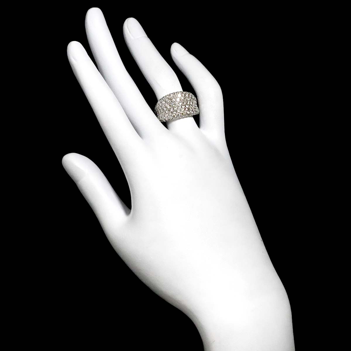 Diamond 2.69ct Ring 18K K18 WG White Gold size5.75-6(US)