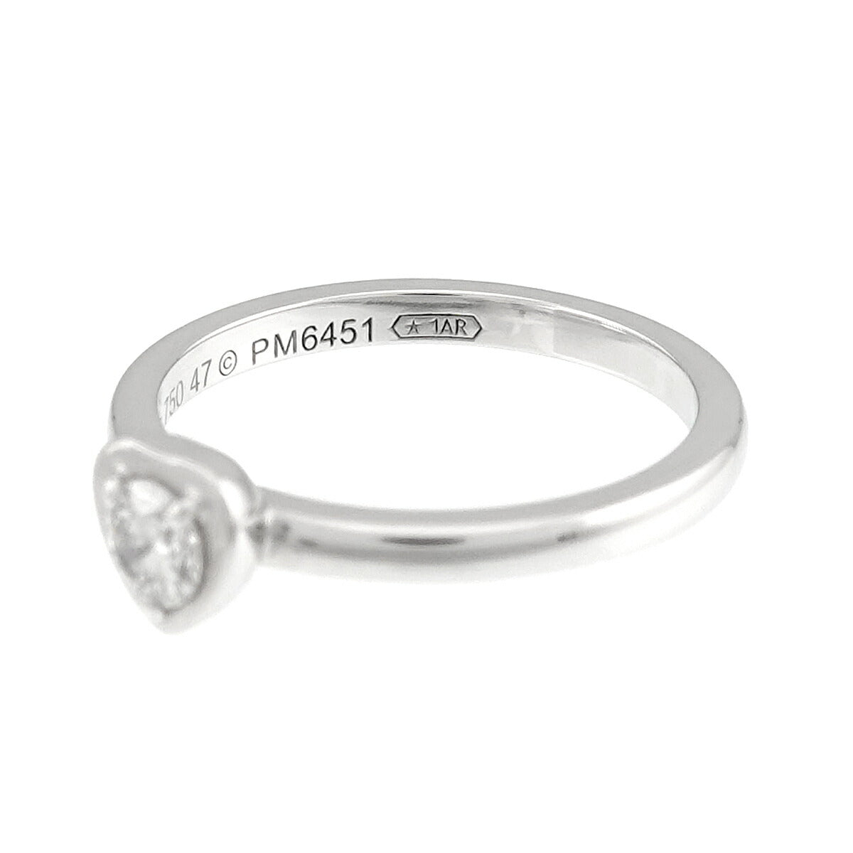 d Amour Heart Diamond Ring 18K WG 750 Size47 4(US)