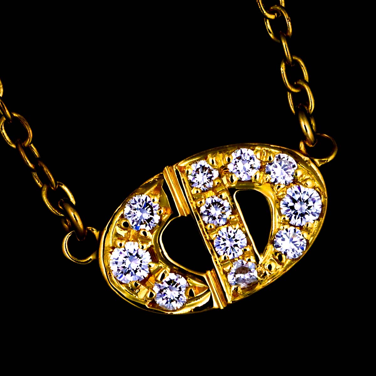 Diamond Necklace 18K Yellow Gold 750