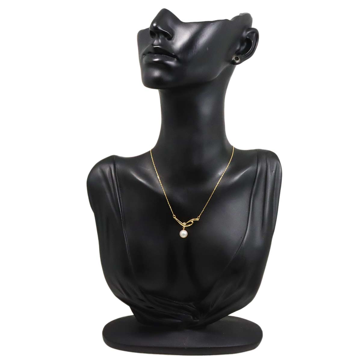 Akoya Pearl 7.3mm Diamond Necklace 18K Yellow Gold 750