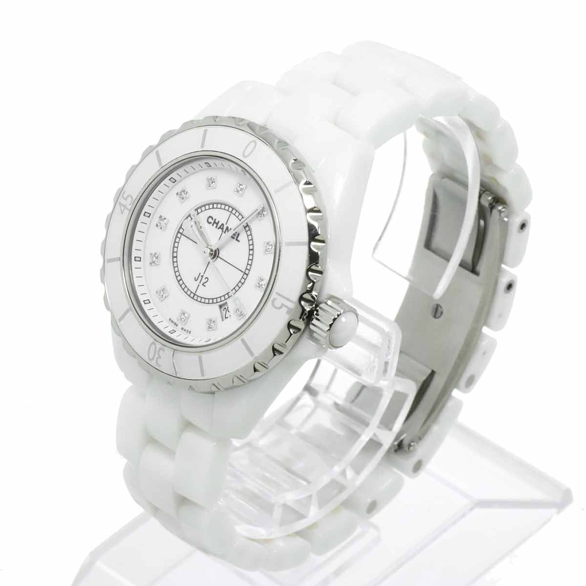 J12 33mm H1628 12P Diamond Quartz White Dial Ladies Watch