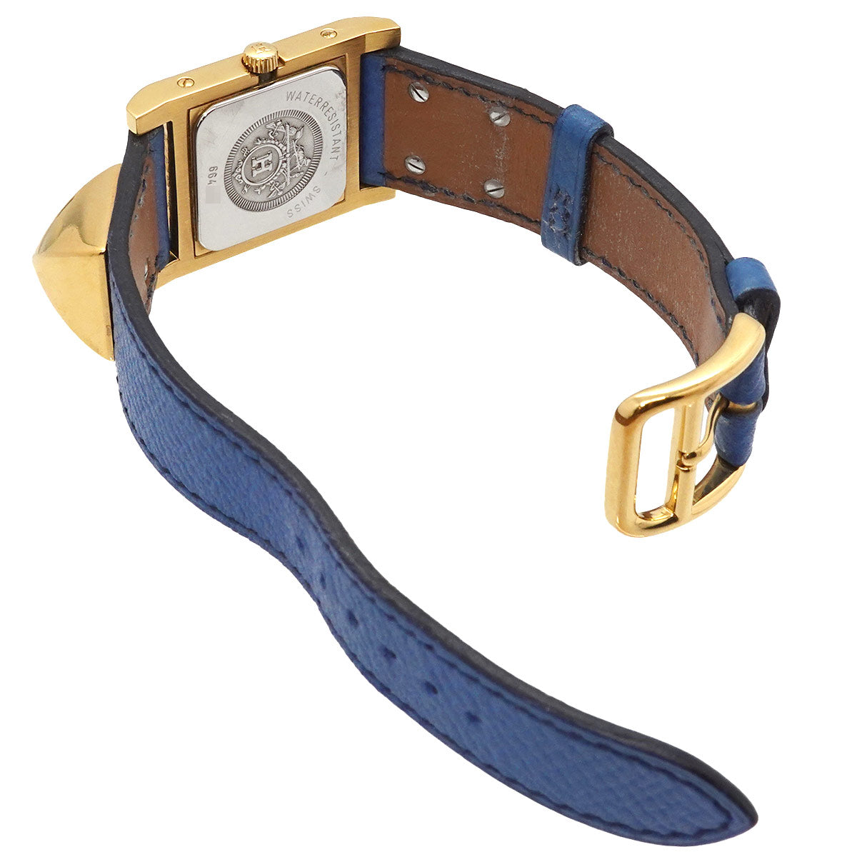 Medor Vintage pyramid Gold studs Quartz White Dial Ladies