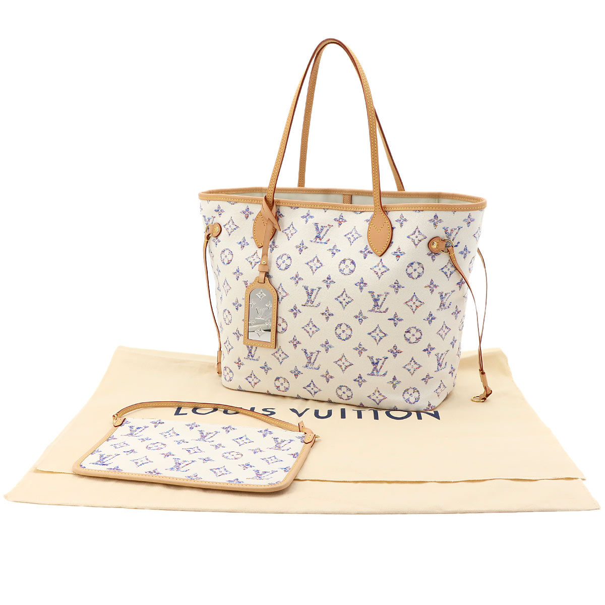 Neverfull MM Tote Bag Monogram Jacquard White M24905