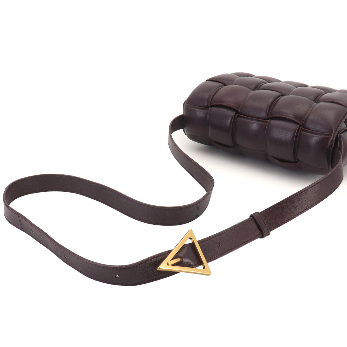Intrecciato Padded Cassette Shoulder Bag Purple 591970