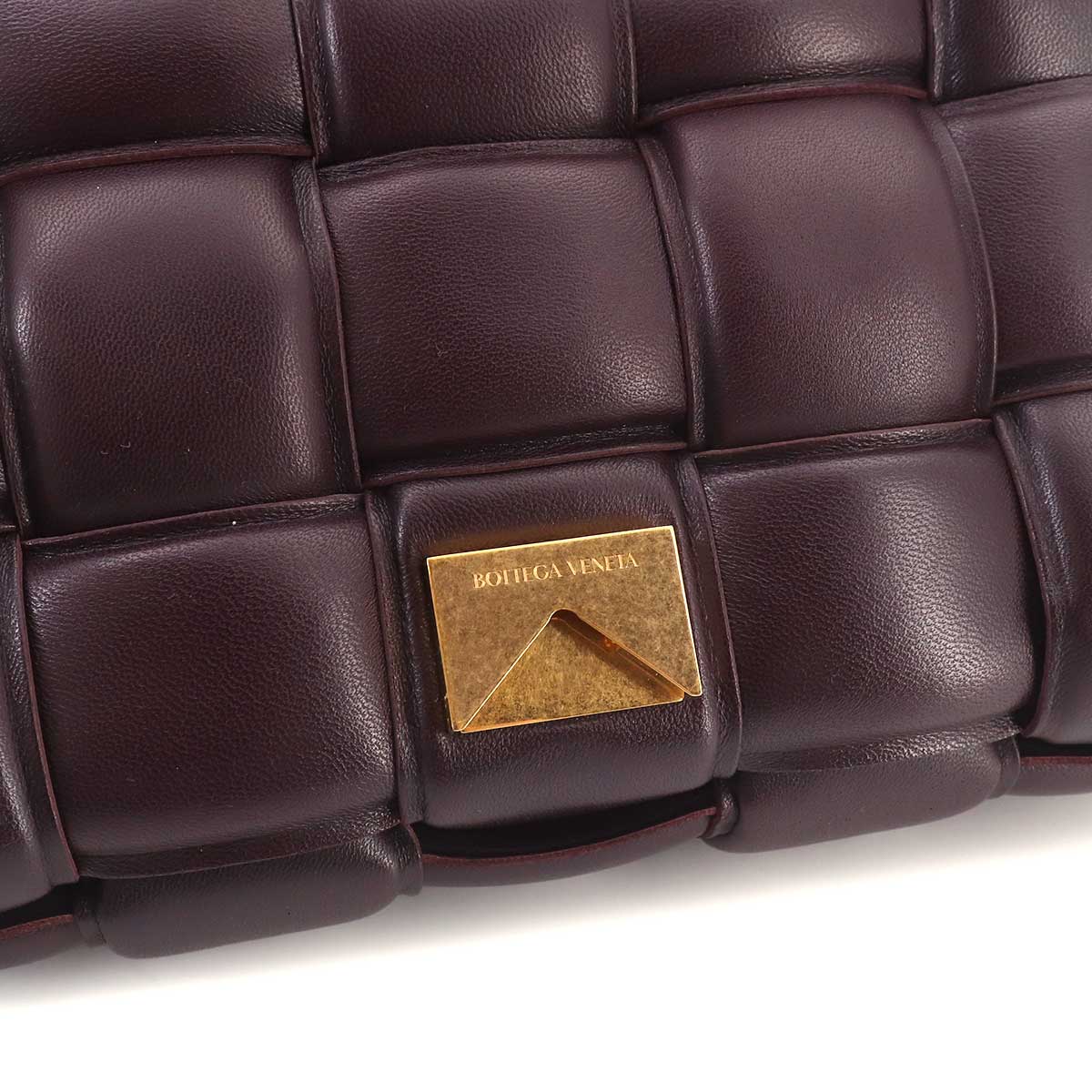 Intrecciato Padded Cassette Shoulder Bag Purple 591970