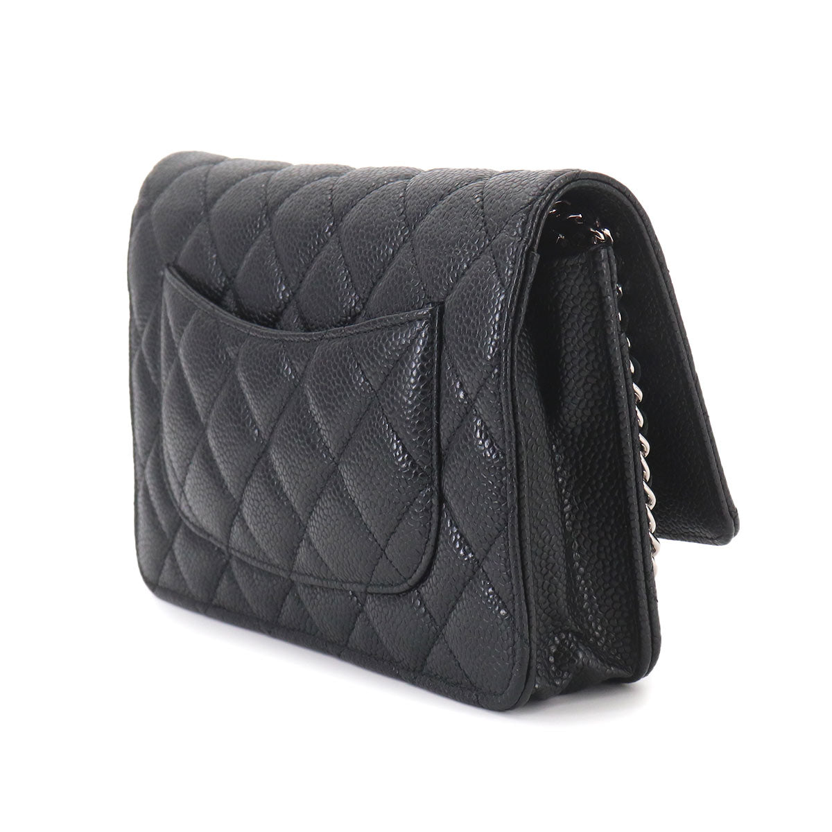 Matelasse Classic Chain Wallet Leather Black AP0250