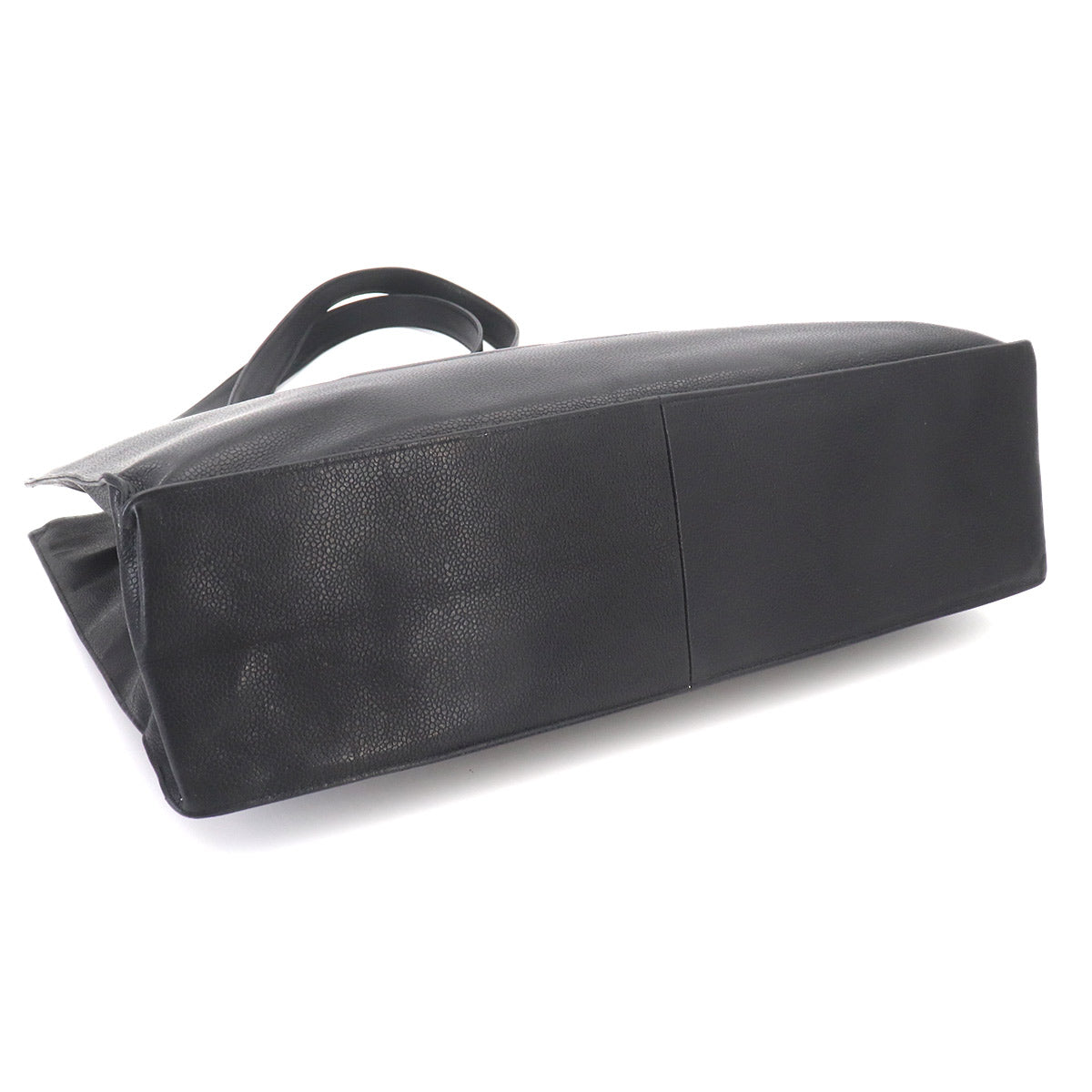 Tote Bag Leather Black Coco Logos Vintage Purse