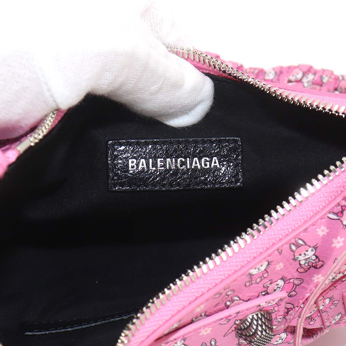 Le Cagole XS Shoulder Bag Leather Pink Rabbit 671309 Purse
