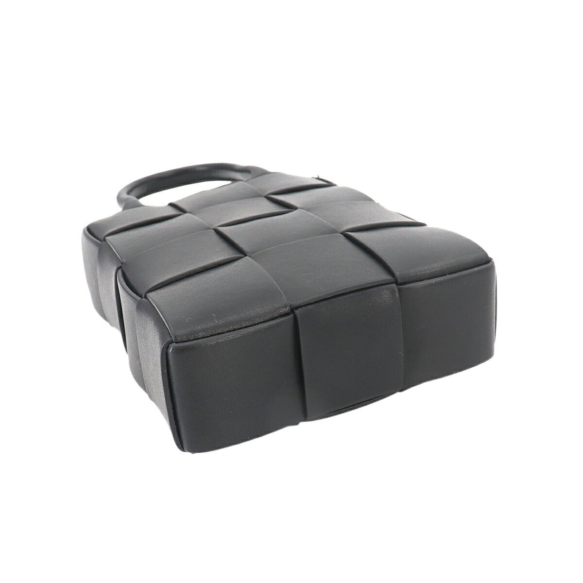 Intrecciato Cassette Hand Shoulder Bag Black