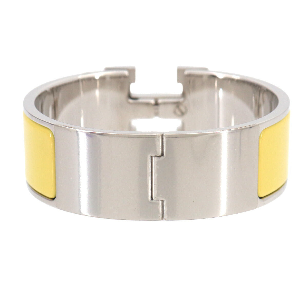 Clic Clac H PM Bangle White Jaune citron Silver Accessory