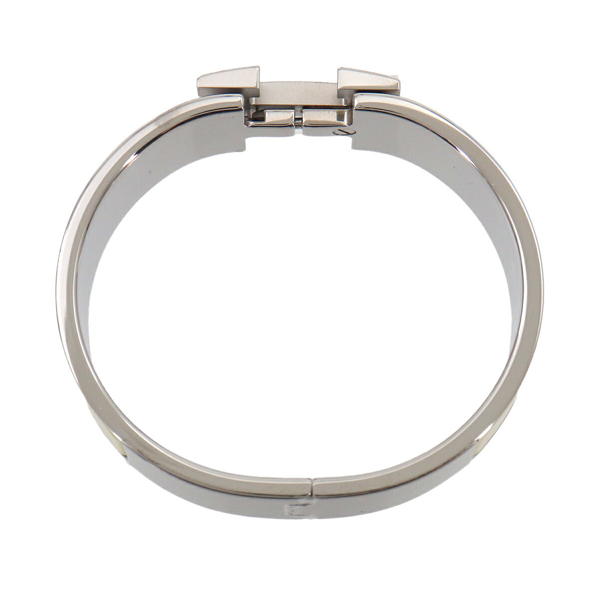 Clic Clac H PM Bangle White Jaune citron Silver Accessory