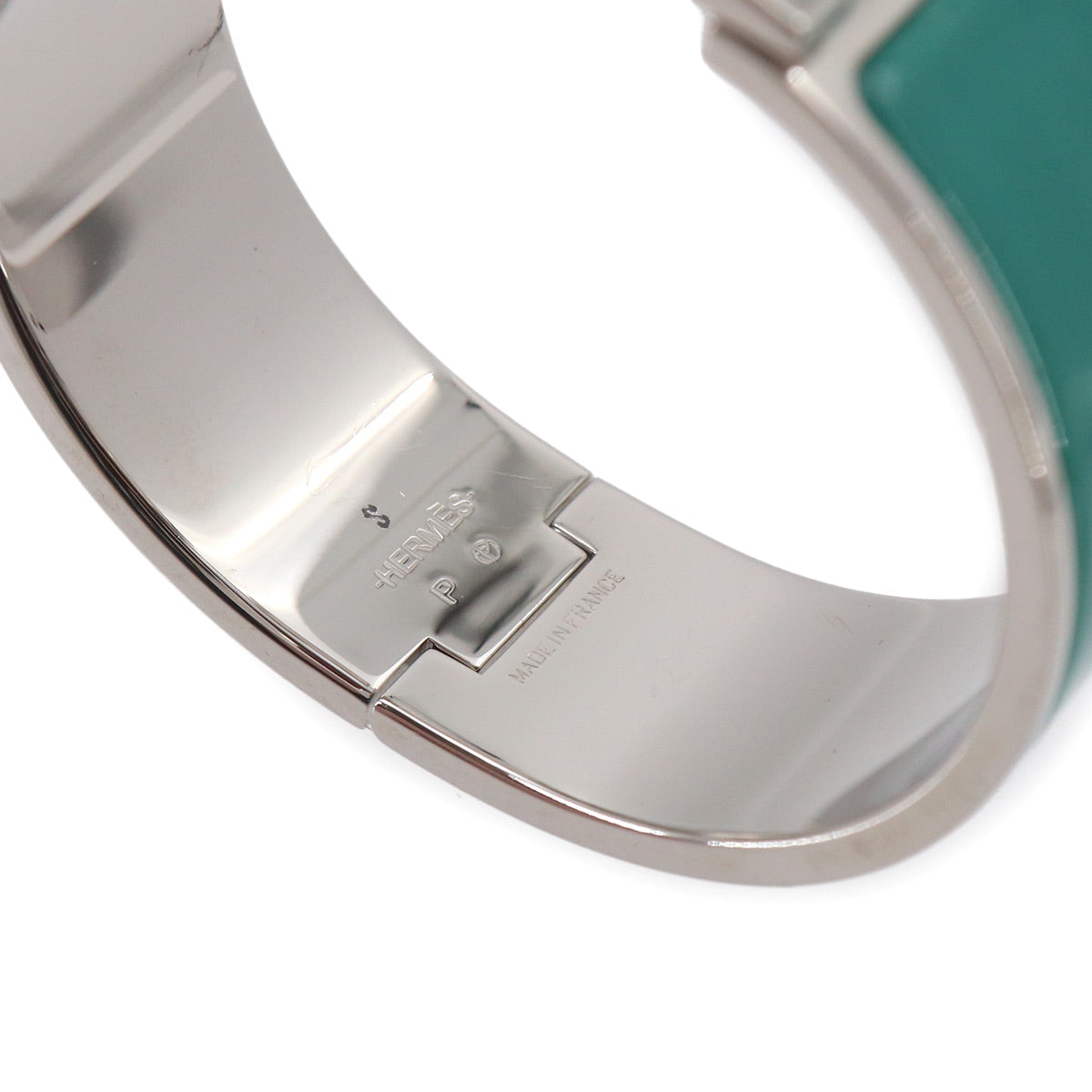 Clic Clac H PM Bangle Green Silver Accessory