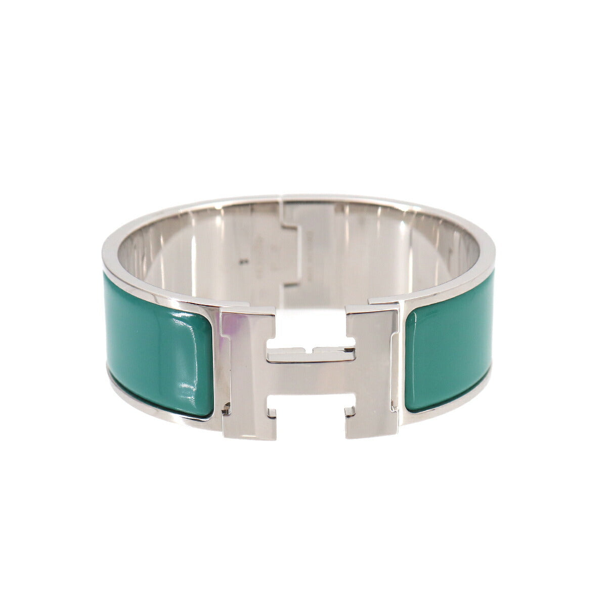 Clic Clac H PM Bangle Green Silver Accessory