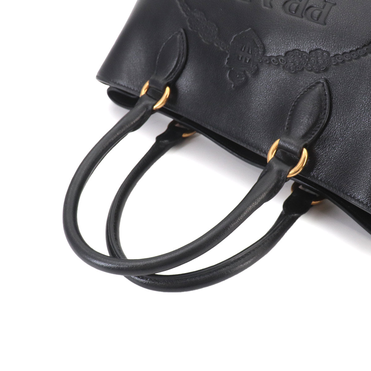 Hand Shoulder Bag Leather Black Purse