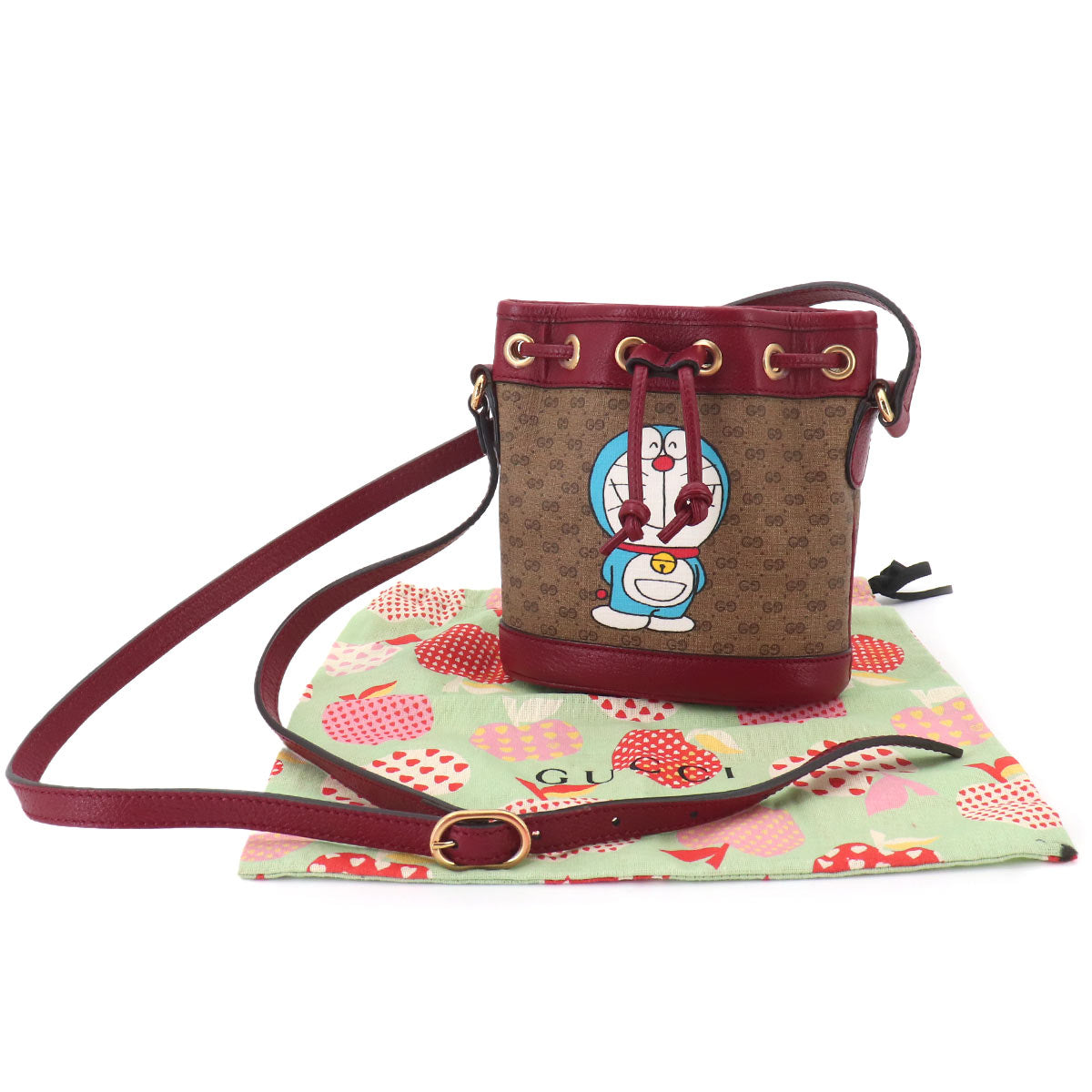 Doraemon Mini GG Supreme mini bucket Bag Shoulder Brown Red