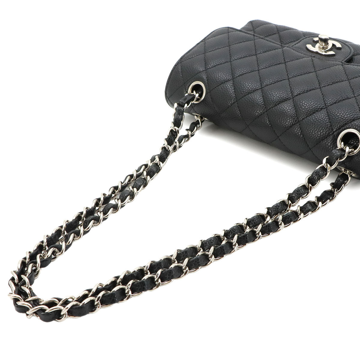 Matelasse 23 Chain Shoulder Bag Leather Black A01113