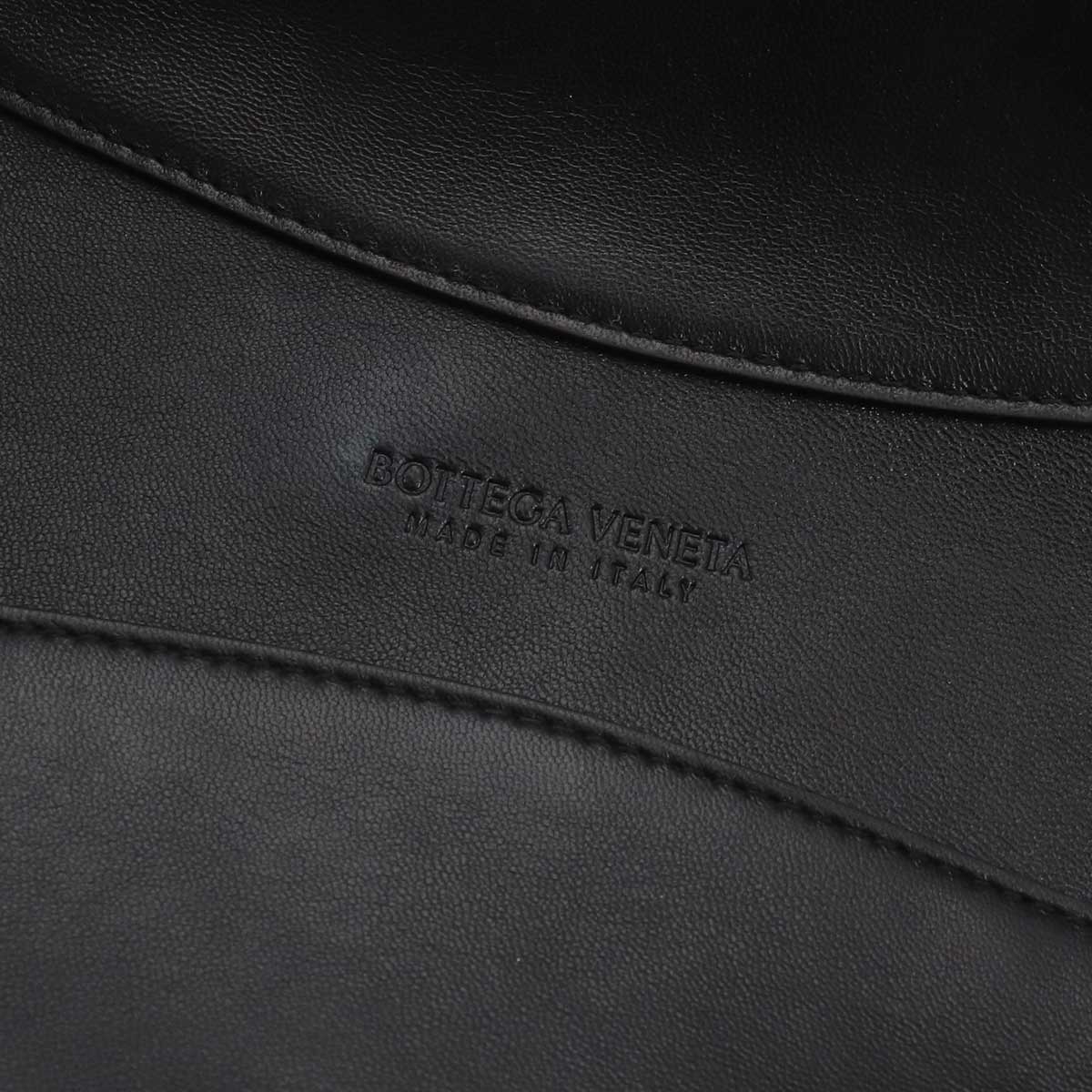 Intrecciato Hobo Hand Bag Leather Black