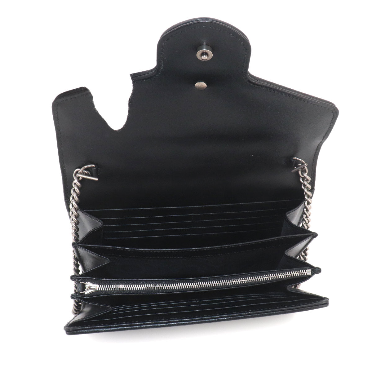 GG Marmont Chain Wallet Leather Black 474575