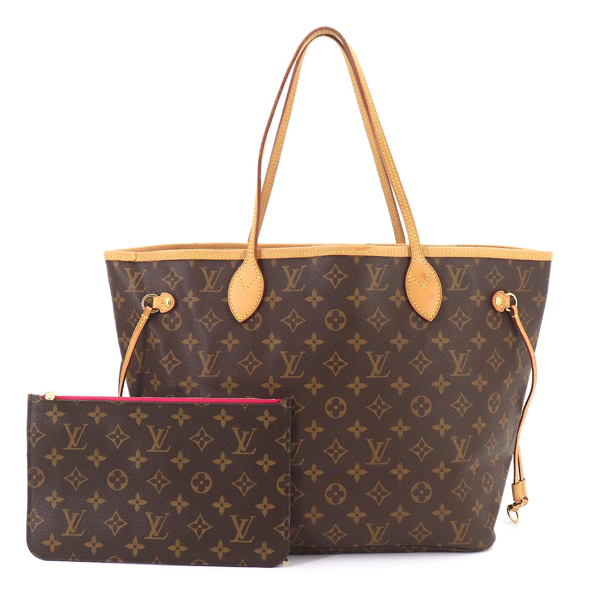 Monogram Neverfull MM Tote Bag Brown Pivoine M41178