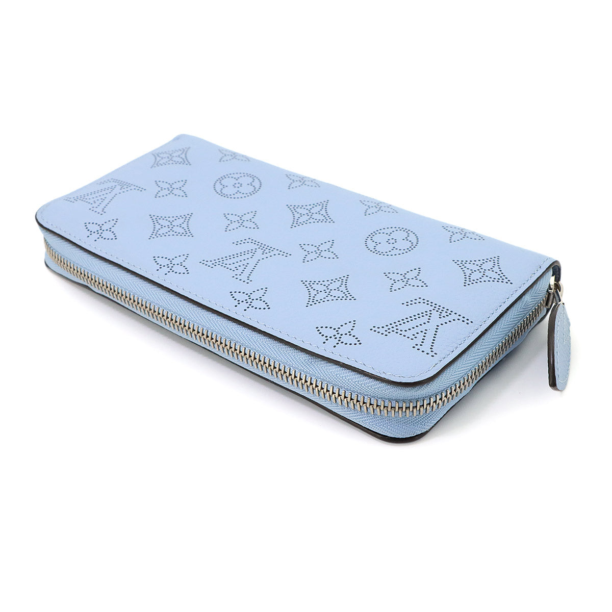 Mahina Zippy Wallet Leather Bleu Nuage M81053 Purse