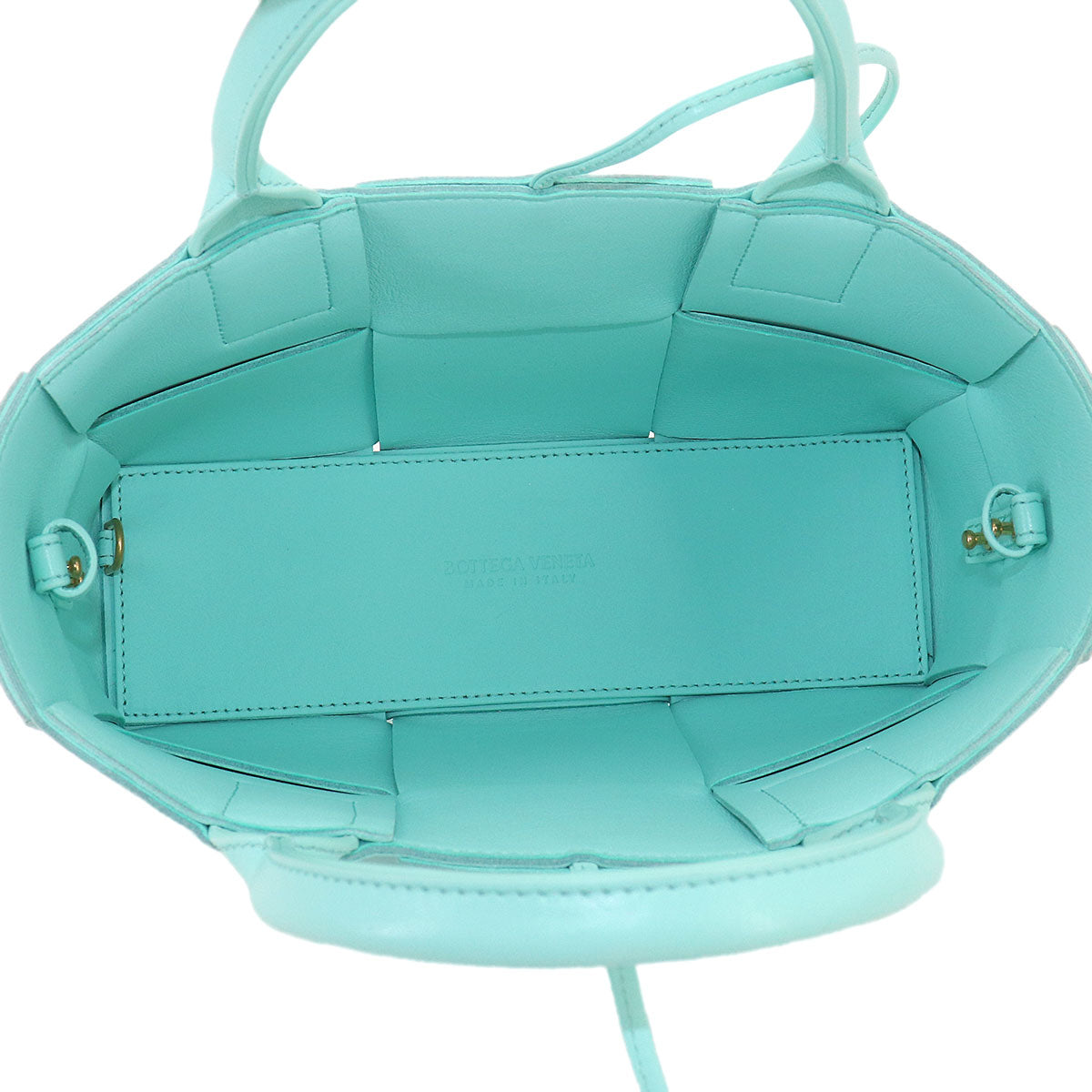 Intrecciato Mini Arco Hand Shoulder Bag Leather Blue