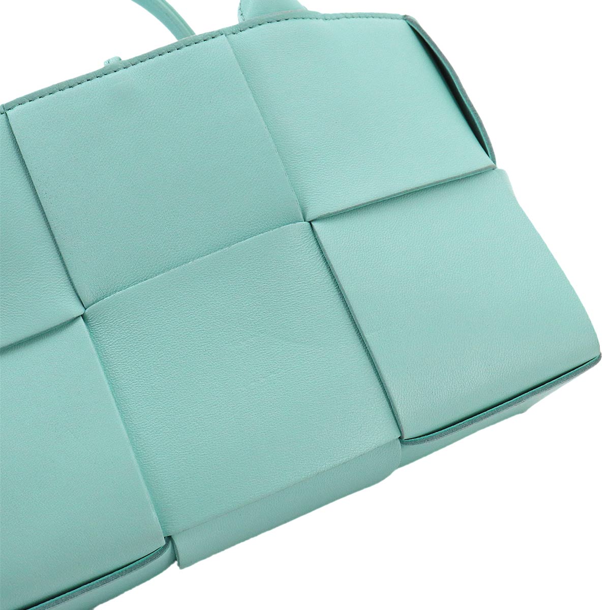 Intrecciato Mini Arco Hand Shoulder Bag Leather Blue