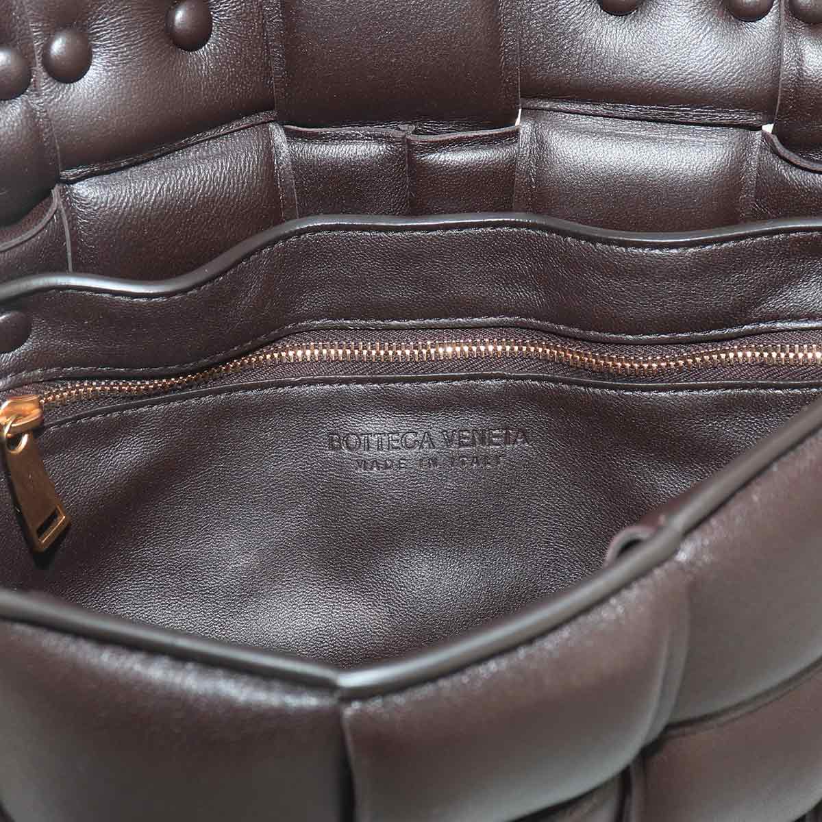 Intrecciato Chain Cassette Hand Shoulder Bag Brown