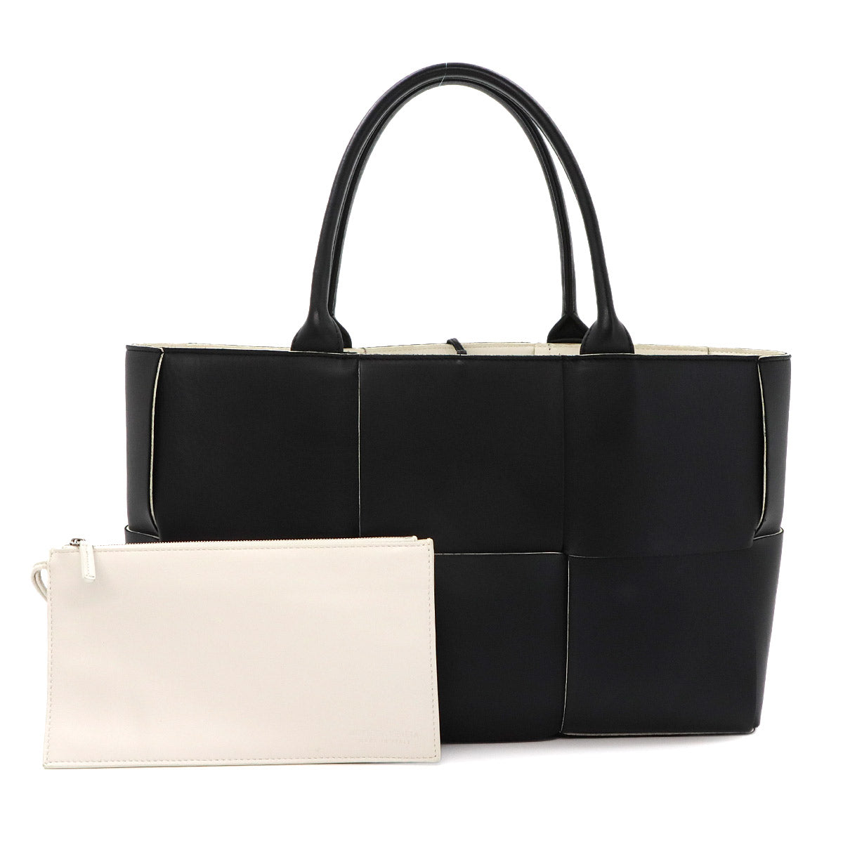 Intrecciato Medium Arco Tote Bag Leather Black
