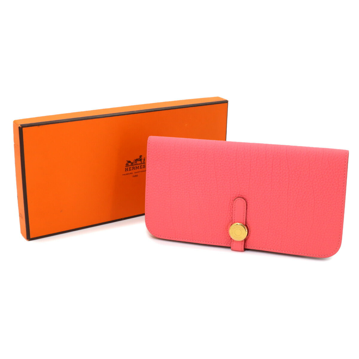 Dogon Long Wallet Togo Rose Lipstick Purse
