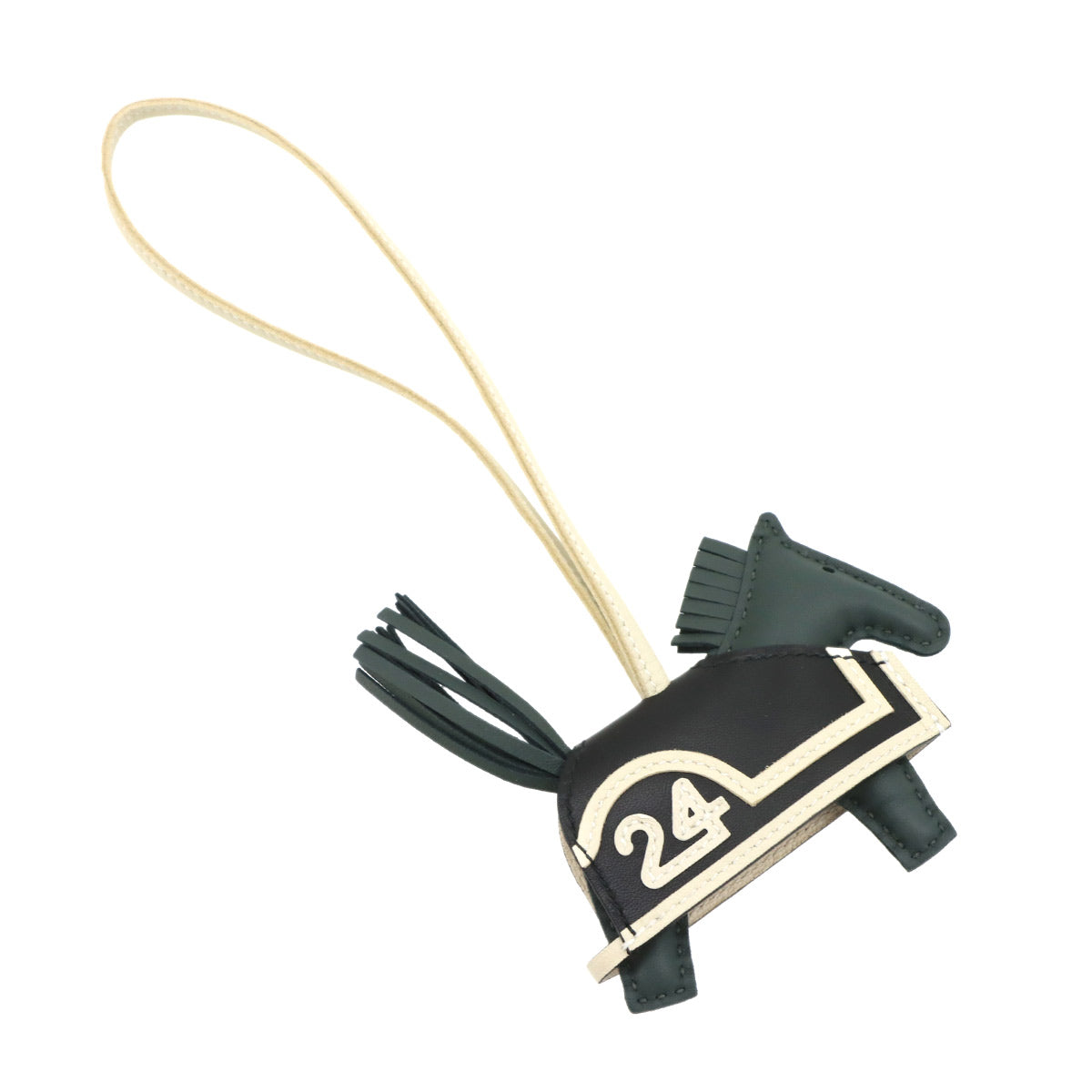 Rodeo Robeo PM Bag Charm Agneau Milo Vert Mangrove Black Craie