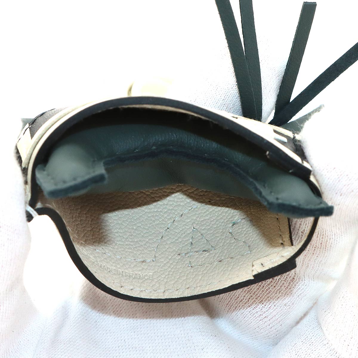 Rodeo Robeo PM Bag Charm Agneau Milo Vert Mangrove Black Craie