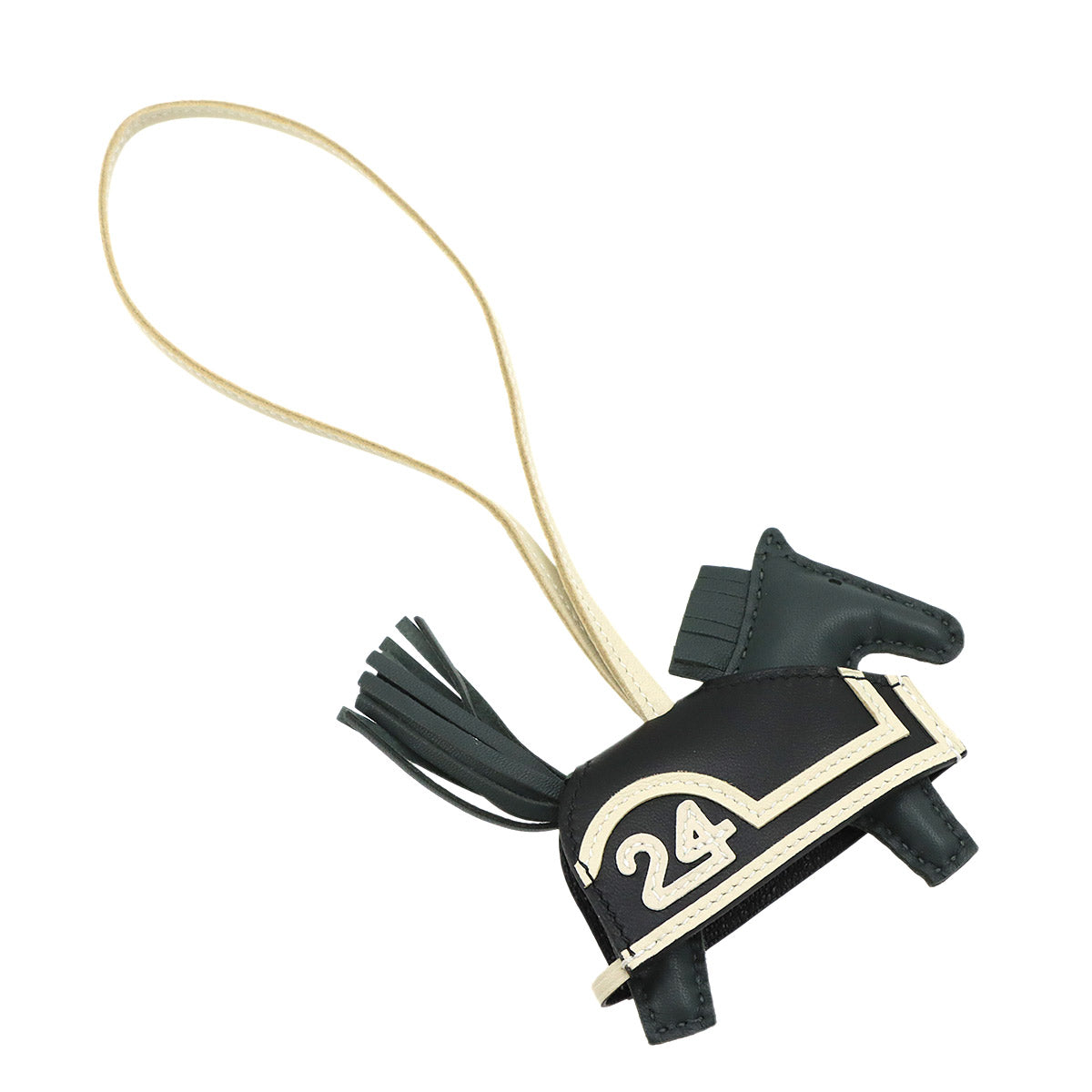 Rodeo Robeo PM Bag Charm Agneau Milo Vert Mangrove Black Craie