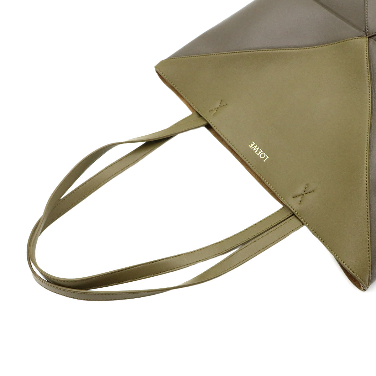 Medium Puzzle Fold tote Bag Leather Khaki Purse