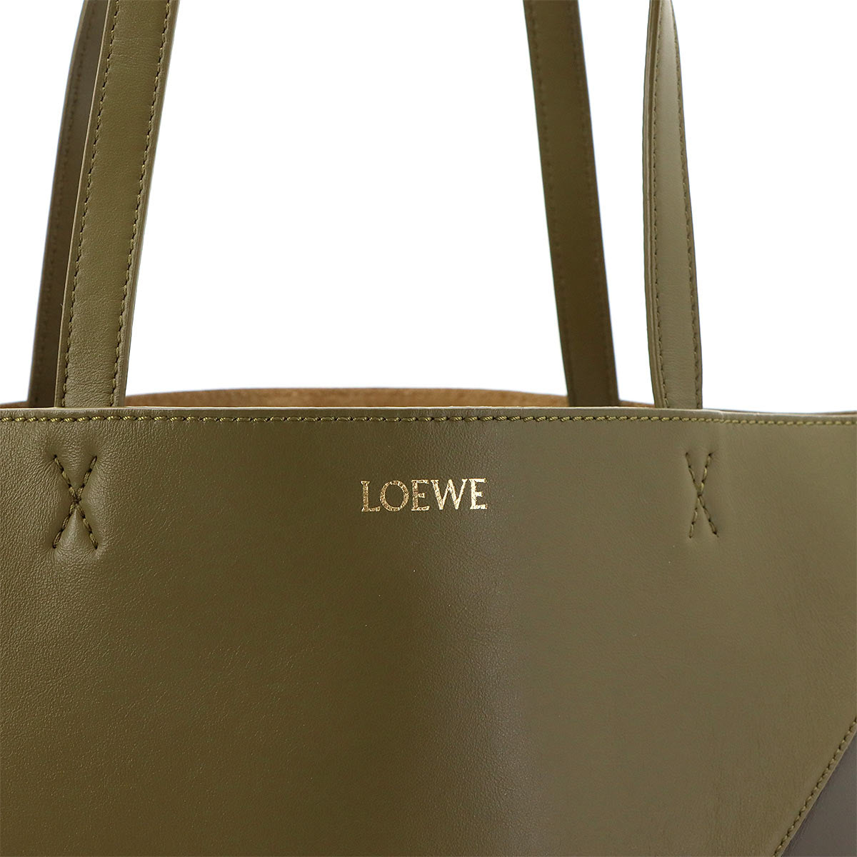 Medium Puzzle Fold tote Bag Leather Khaki Purse