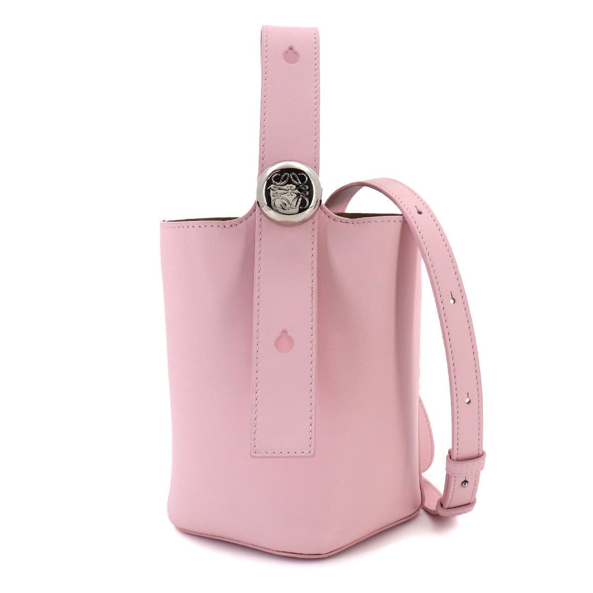 LOEWE Pebble Bucket Bag Mini Hand Shoulder Bag Leather Blossom