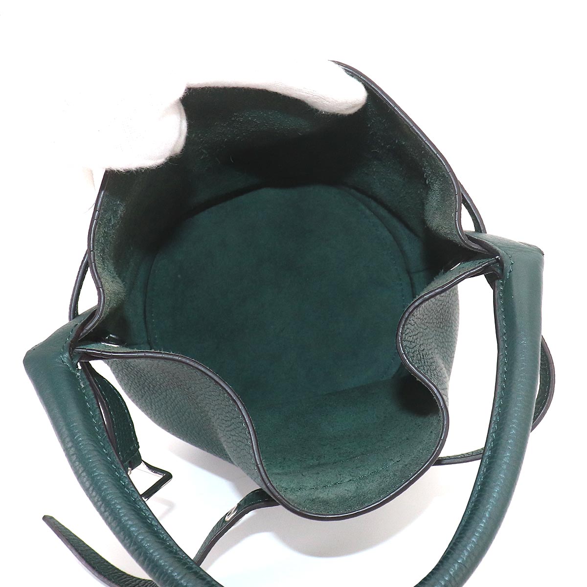Big Bag Bucket Nano Hand Shoulder Bag Leather Green 187243