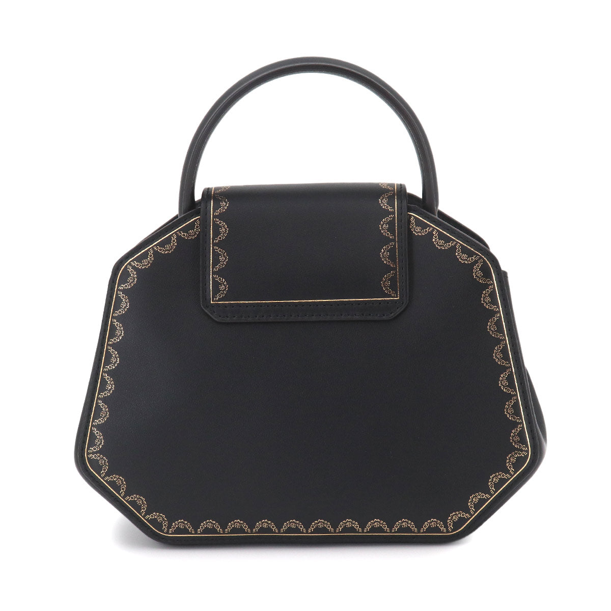 Guirlande de Cartier Hand Shoulder Bag Leather Black Purse