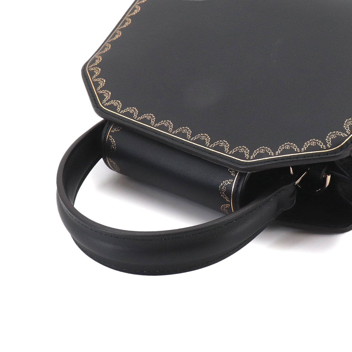 Guirlande de Cartier Hand Shoulder Bag Leather Black Purse
