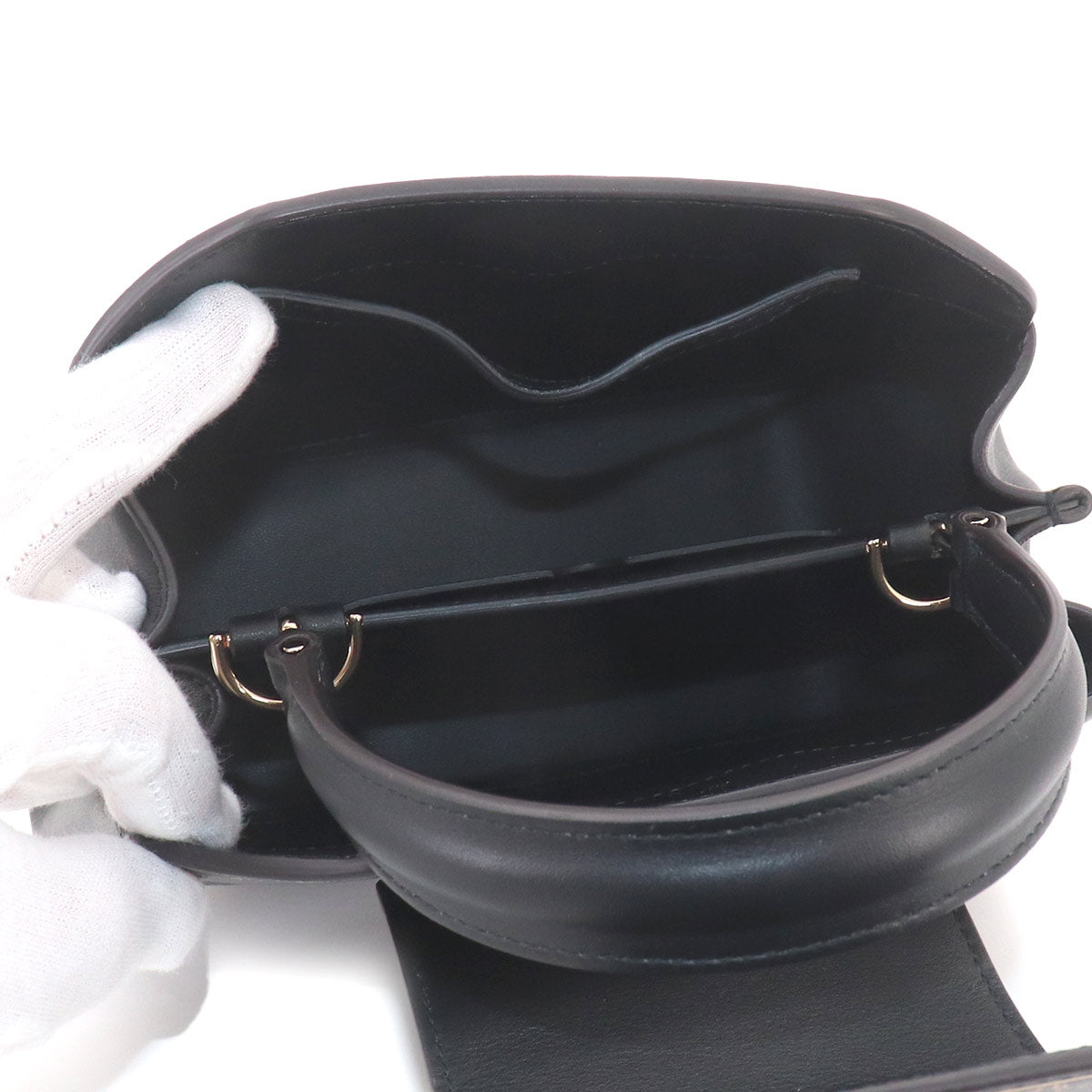 Guirlande de Cartier Hand Shoulder Bag Leather Black Purse