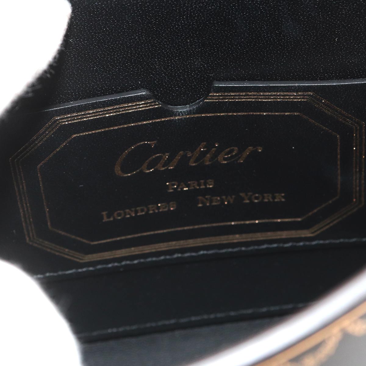 Guirlande de Cartier Hand Shoulder Bag Leather Black Purse
