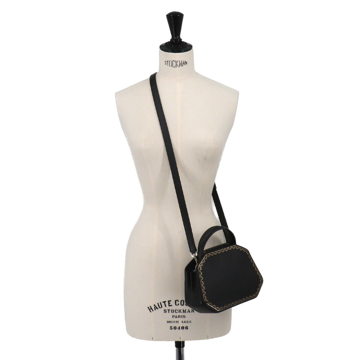 Guirlande de Cartier Hand Shoulder Bag Leather Black Purse