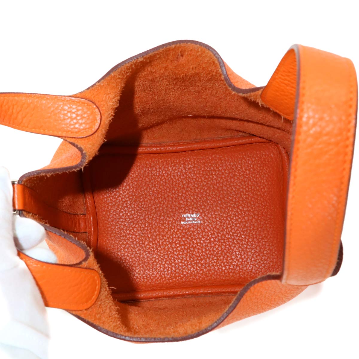 Picotin Lock PM Hand Bag Taurillon Clemence Orange