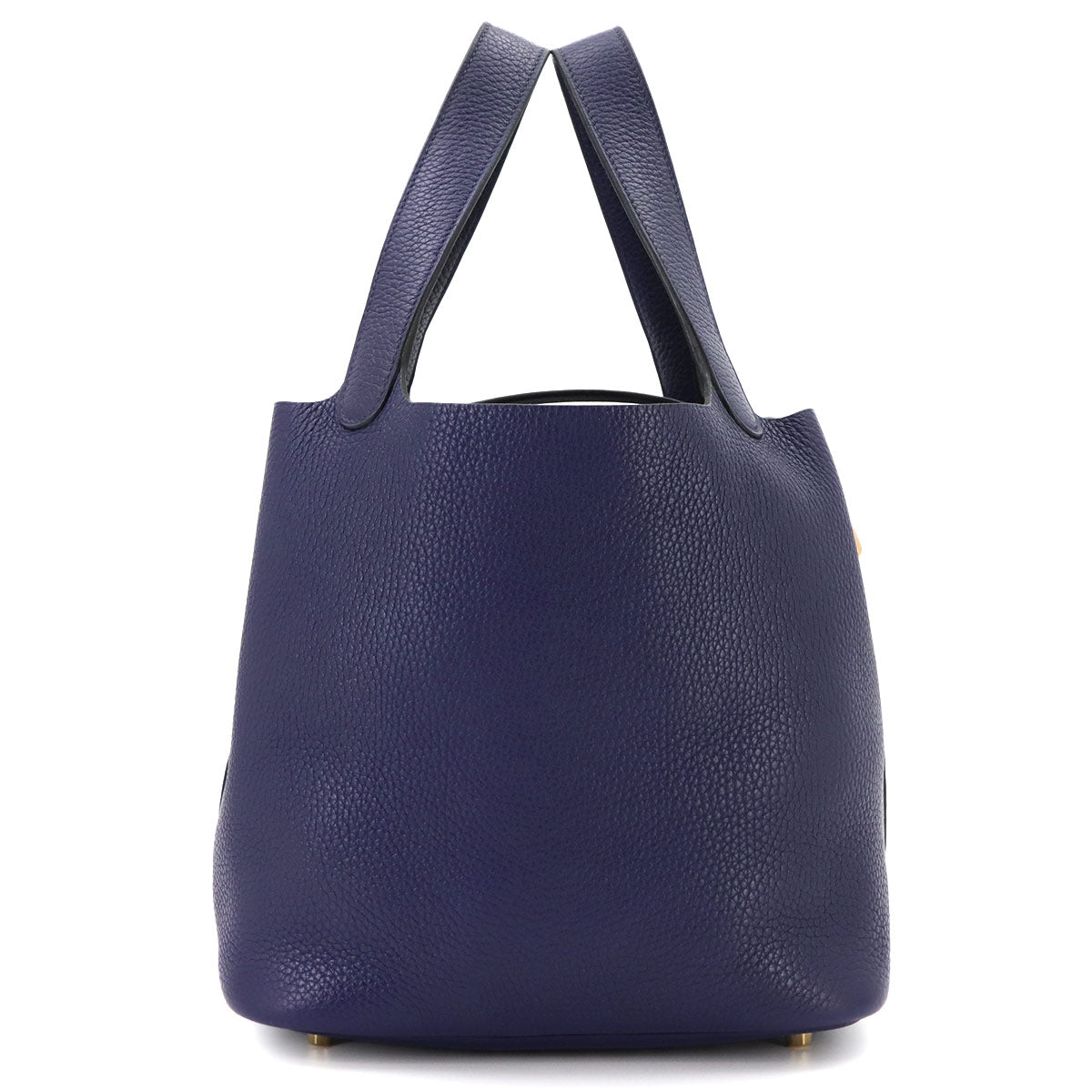 Picotin Lock MM Hand Bag Taurillon Clemence Blue encre D