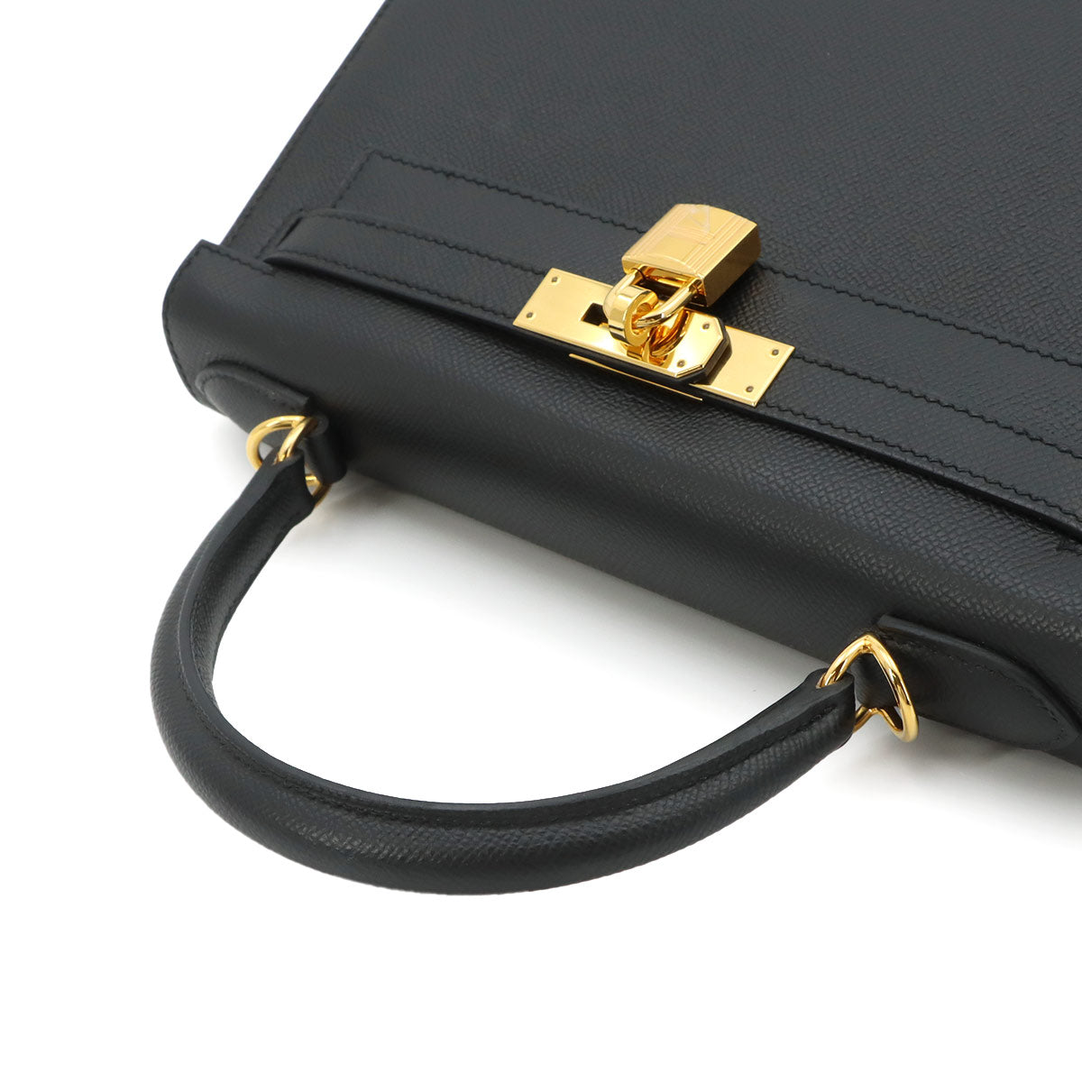 Kelly 28 Veau Epsom Black 2way Hand Shoulder Bag Purse