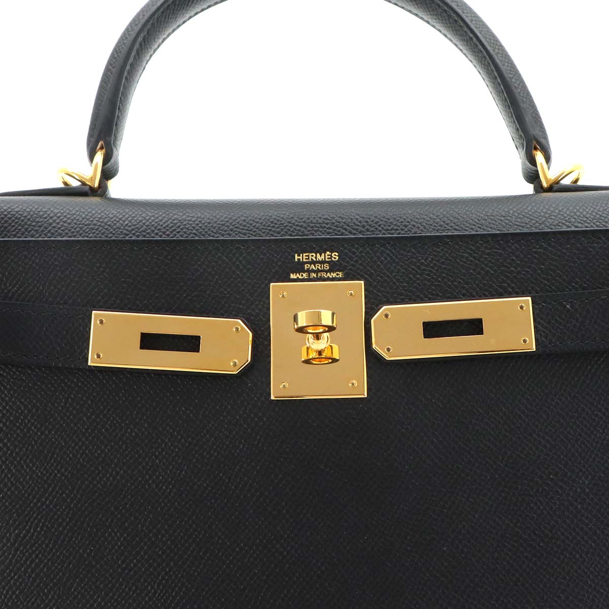 Kelly 28 Veau Epsom Black 2way Hand Shoulder Bag Purse